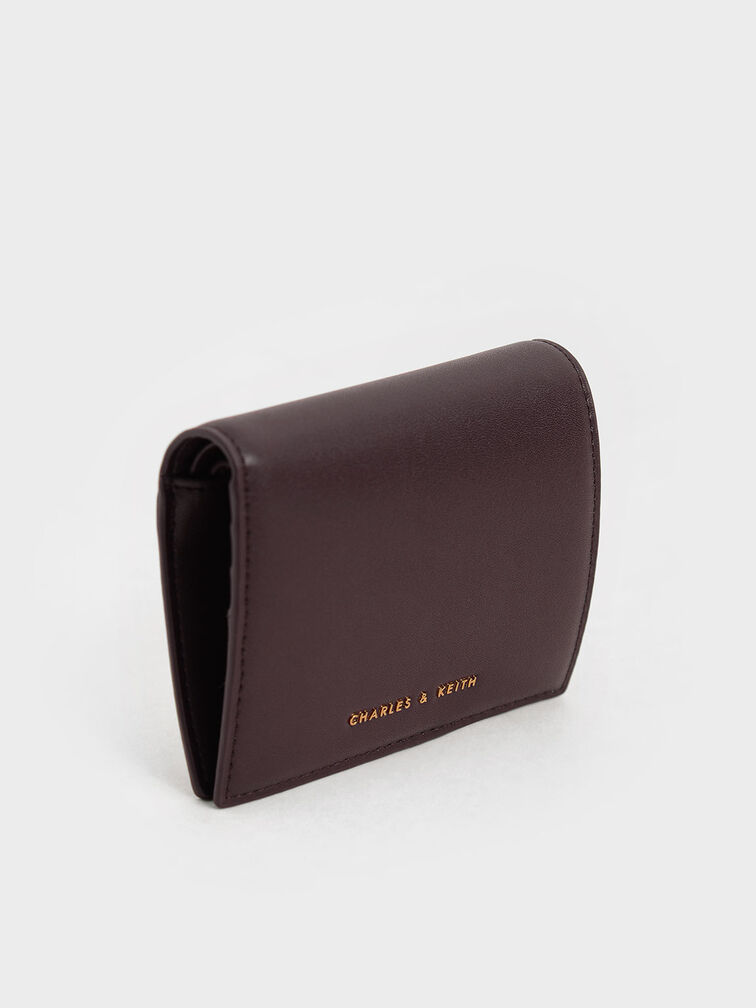Evelynn Snap Button Mini Wallet, Dark Oak, hi-res
