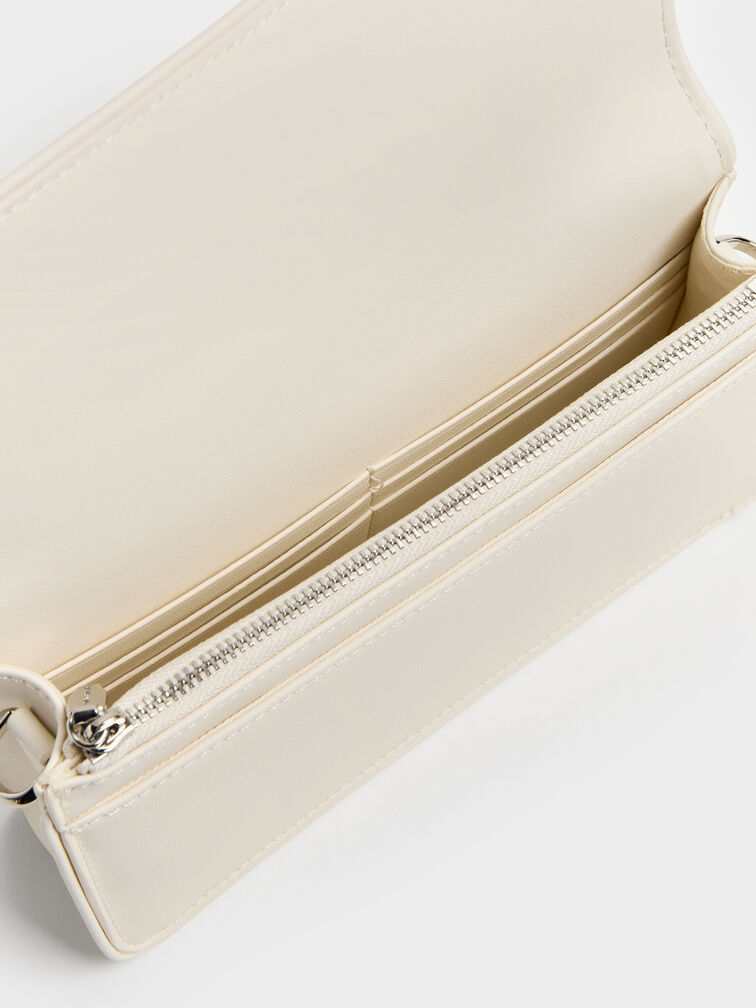 Lane Chain-Handle Wallet, Cream, hi-res