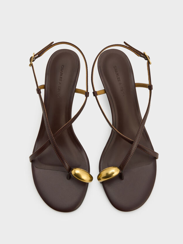 Raina Toe-Ring Heeled Sandals, Maroon, hi-res