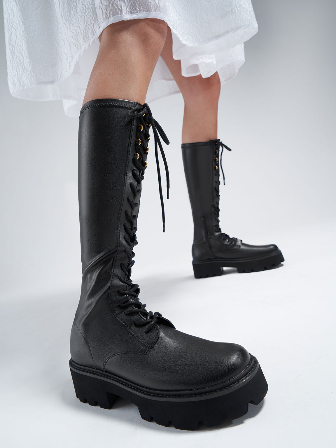 Commute Knee-High Boots​, Black, hi-res