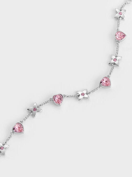 Gift Set: Flower Chain Shoulder Bag With Jewellery Set, Soft Pink, hi-res