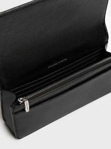 파푸토 스팽글 체인 핸들 롱 월렛, 느와르, hi-res