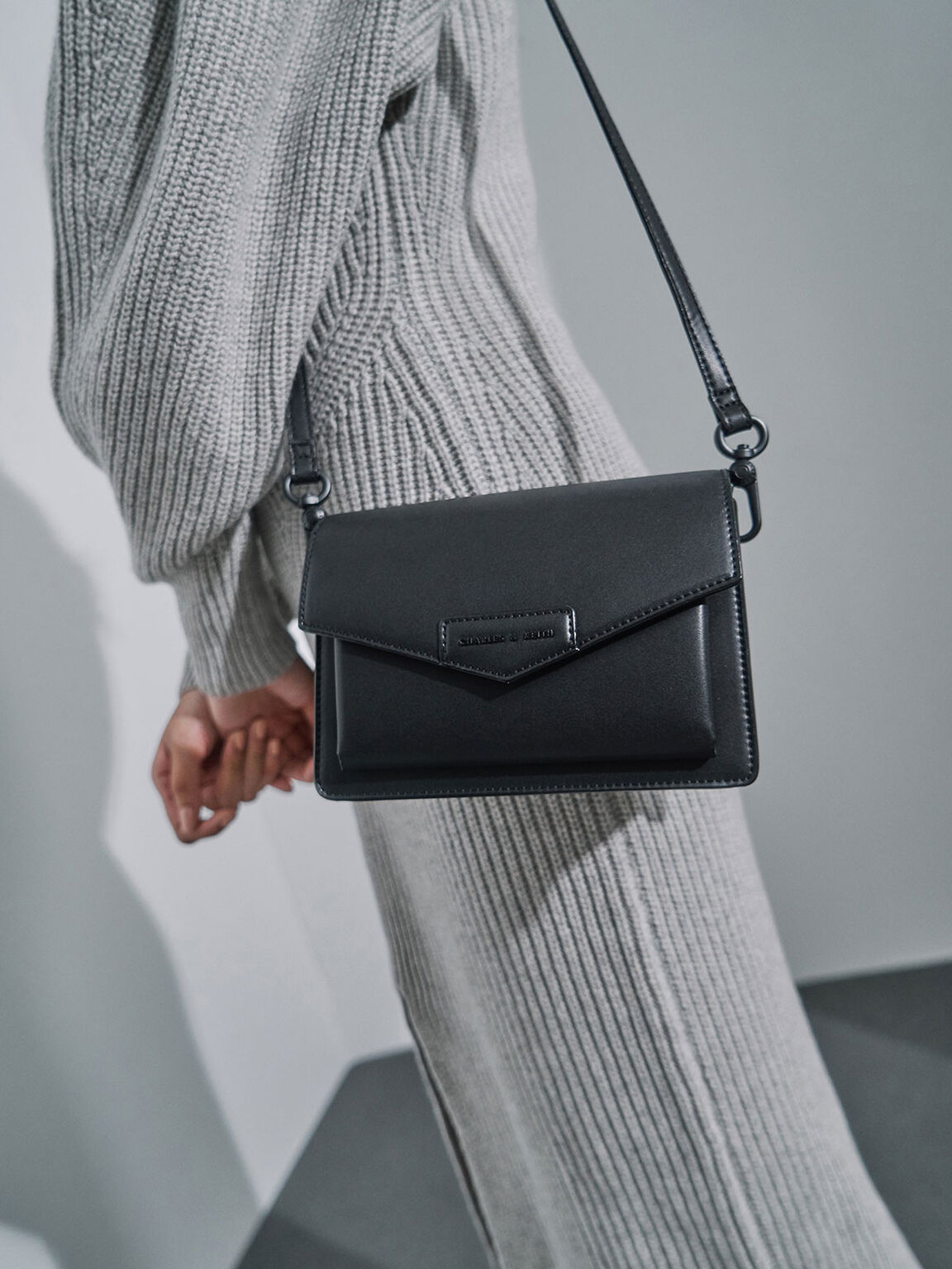 Zaina Envelope Crossbody Bag, Ultra-Matte Black, hi-res