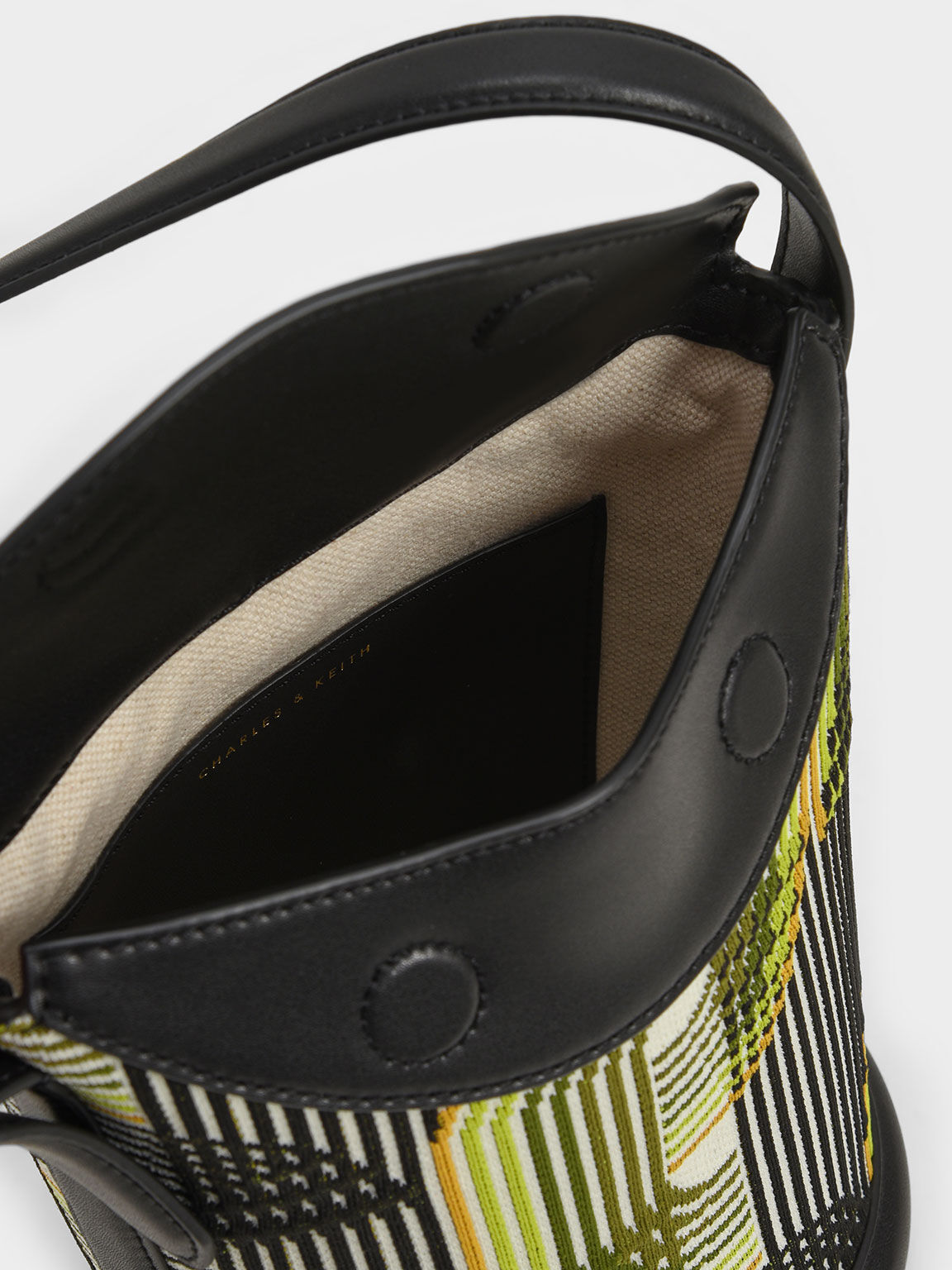 Bolso bombonera de punto estampado Aurea, Verde, hi-res