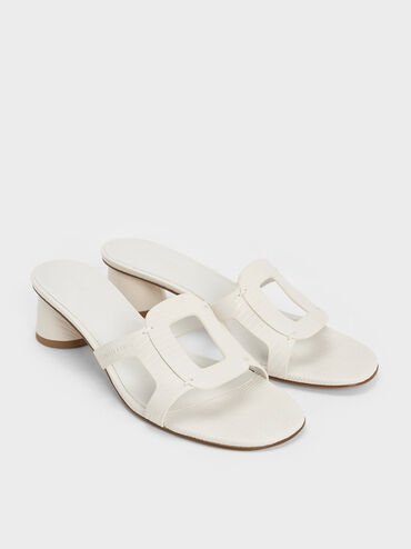 Easley Croc-Effect Cut-Out Heeled Sandals, Animal Print White, hi-res