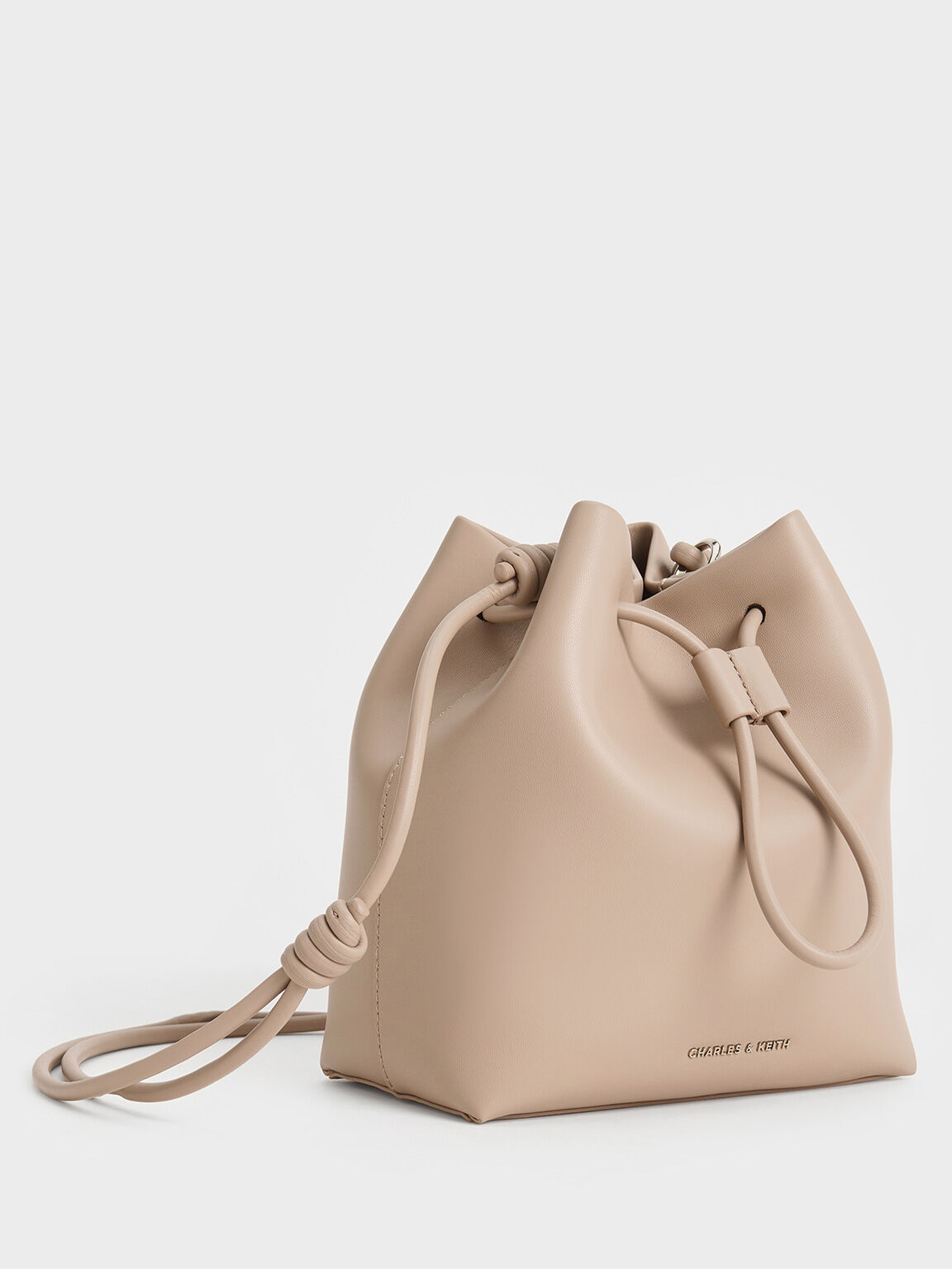 Leia Knotted Bucket Bag Taupe