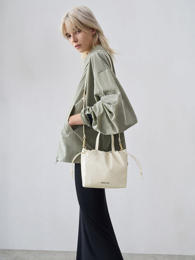 Mini Bethel Drawstring Tote Bag, Cream, hi-res