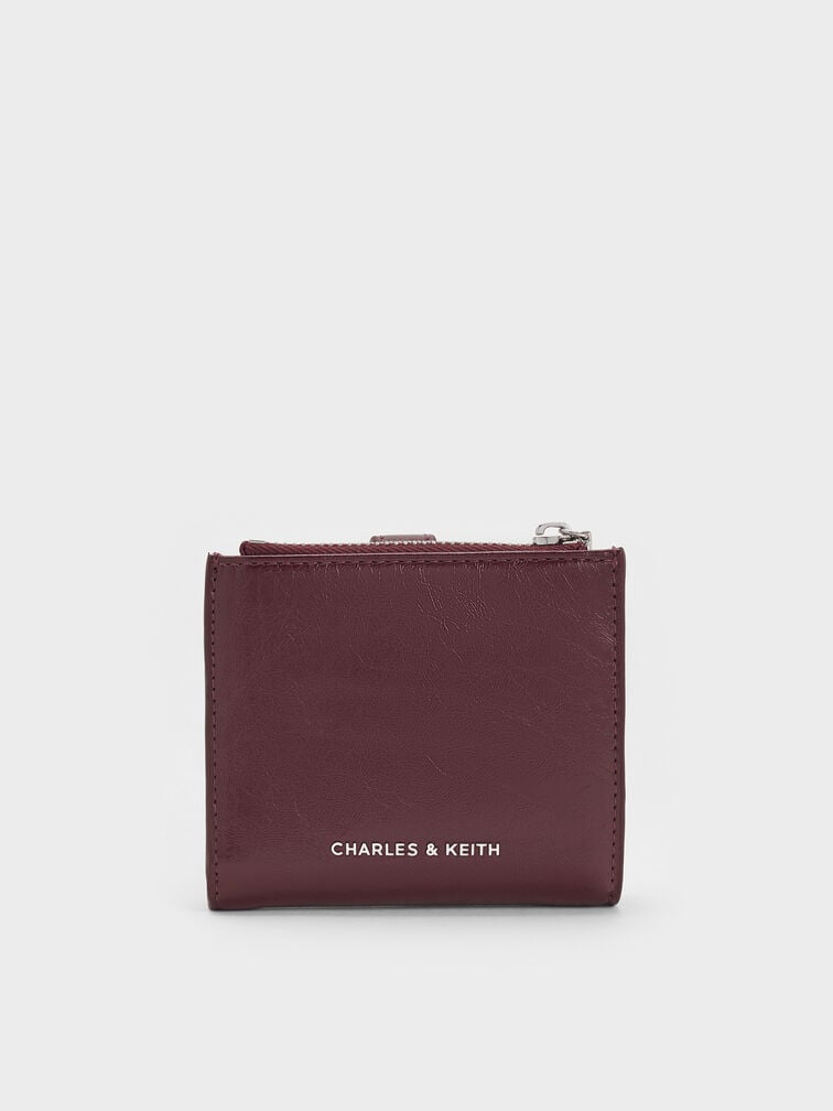 Blaise Grommet-Belt Top-Zip Small Wallet, Wineberry Red, hi-res