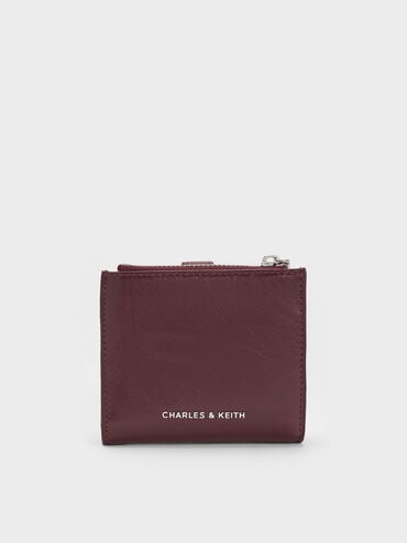 Blaise Grommet-Belt Top-Zip Small Wallet, Wineberry Red, hi-res