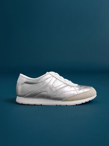 兒童綁帶休閒鞋, 銀色, hi-res