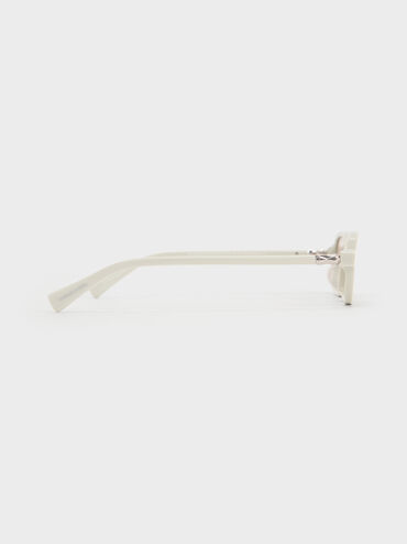 Bree Recycled Acetate Rectangular Sunglasses, Chalk, hi-res