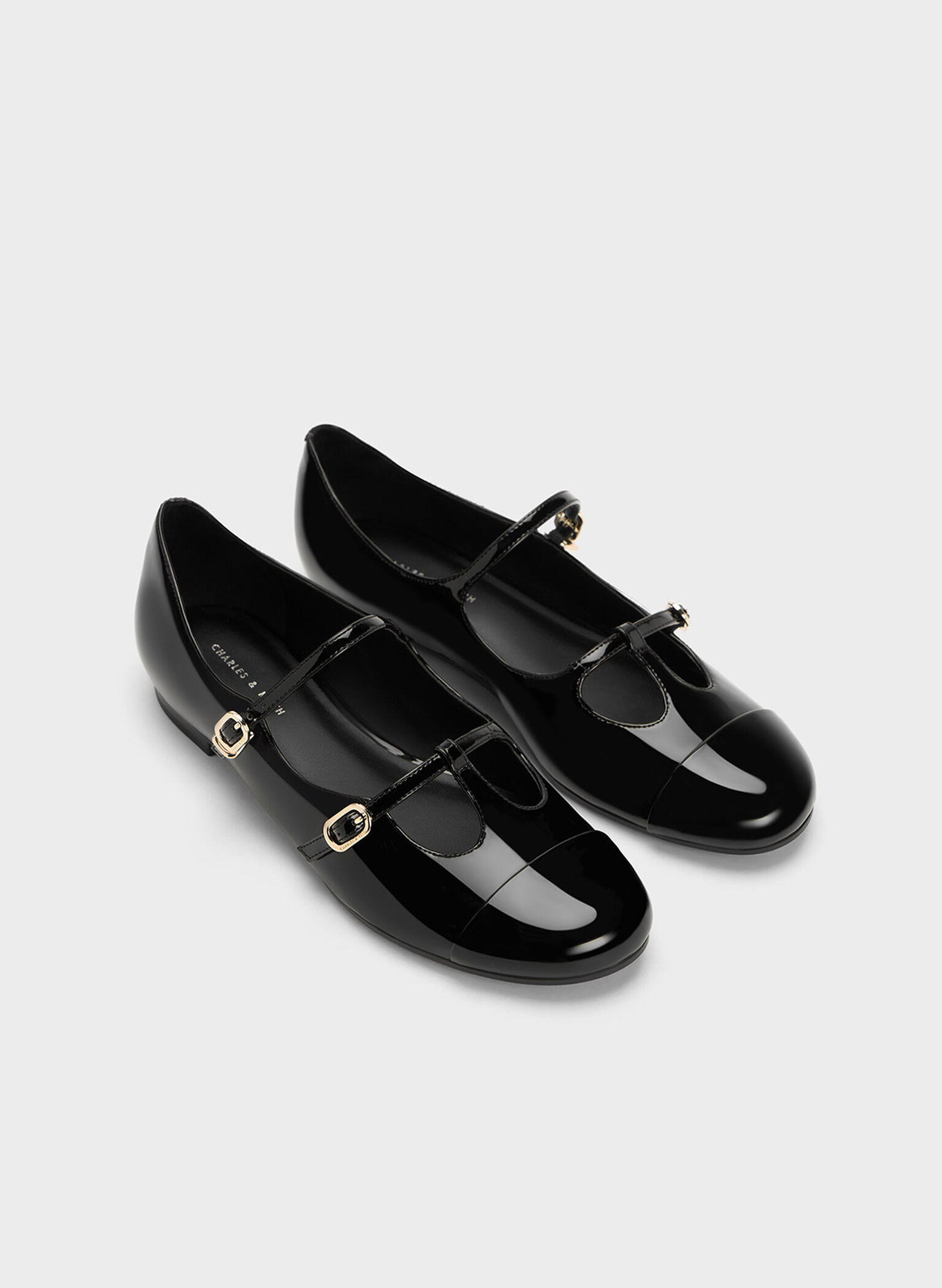 Double-Strap T-Bar Mary Janes, Black Box, hi-res