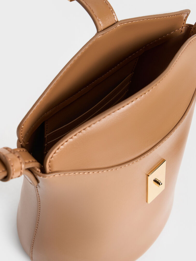Wisteria Belted Bucket Bag, Tan, hi-res