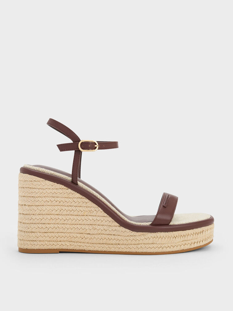 Espadrille Wedges, Brown, hi-res