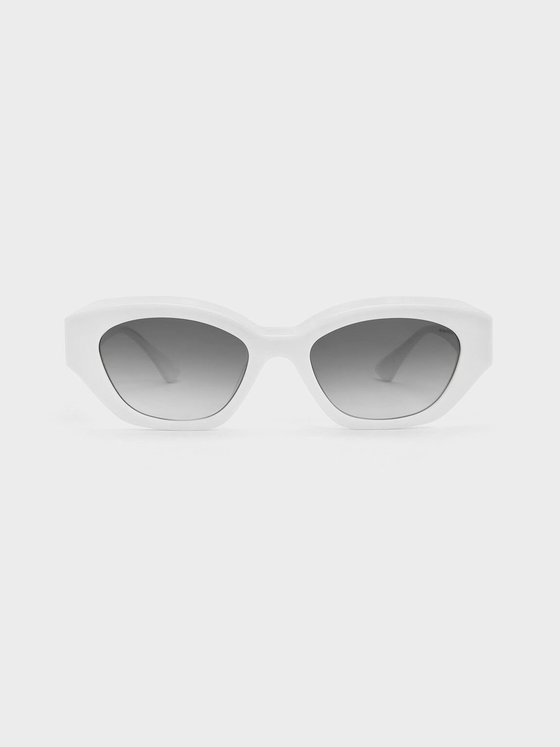 White Onyx Recycled Acetate Cat-Eye Sunglasses - White - CHARLES
