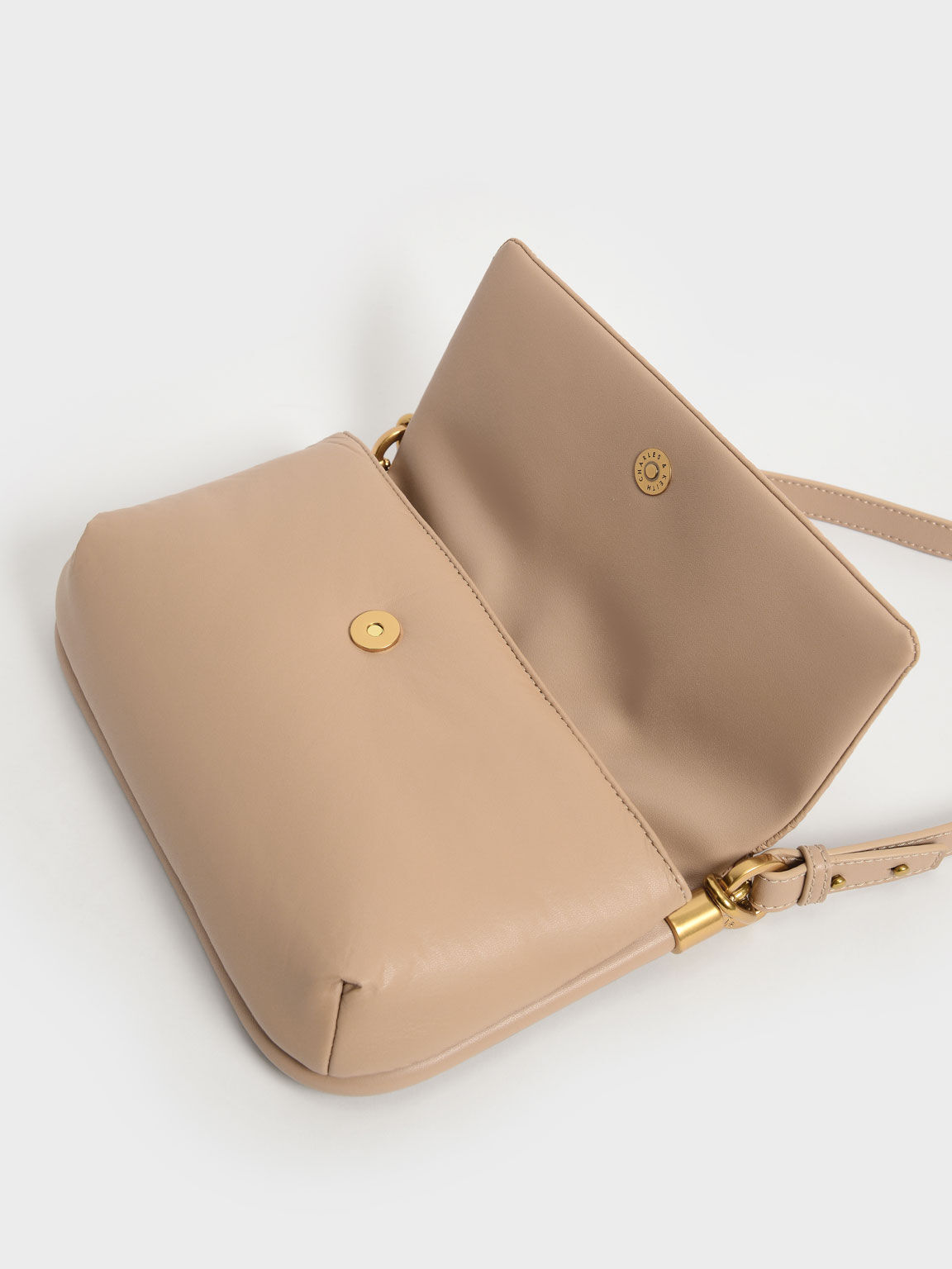 Zadie Padded Shoulder Bag, Beige, hi-res