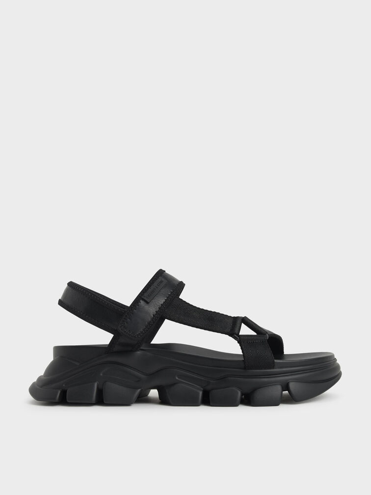Dash Chunky Sandals, Black, hi-res