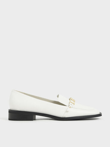 'Love You' Loafer Flats, White, hi-res