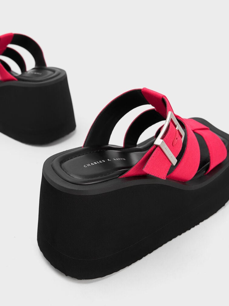 IIsa Flatform Gladiator Sandals, Fuchsia, hi-res