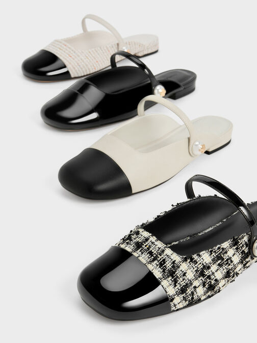 珍珠釦穆勒鞋, 黑色特別款, hi-res