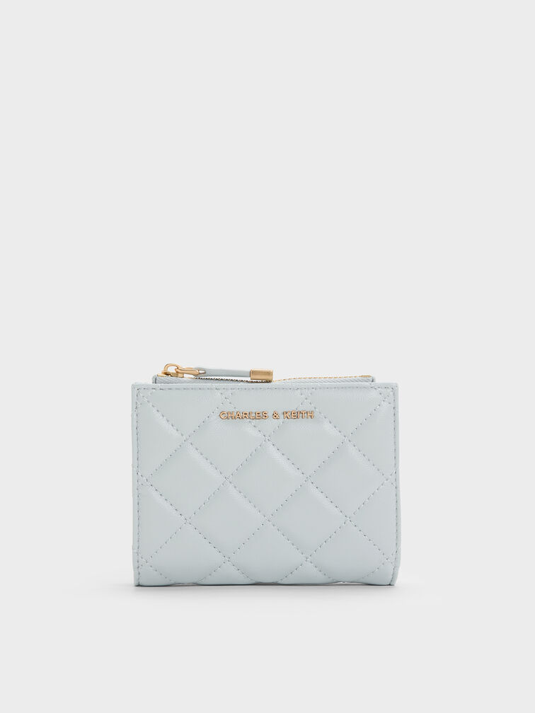Alva Quilted Top-Zip Small Wallet, Sea Salt Blue, hi-res