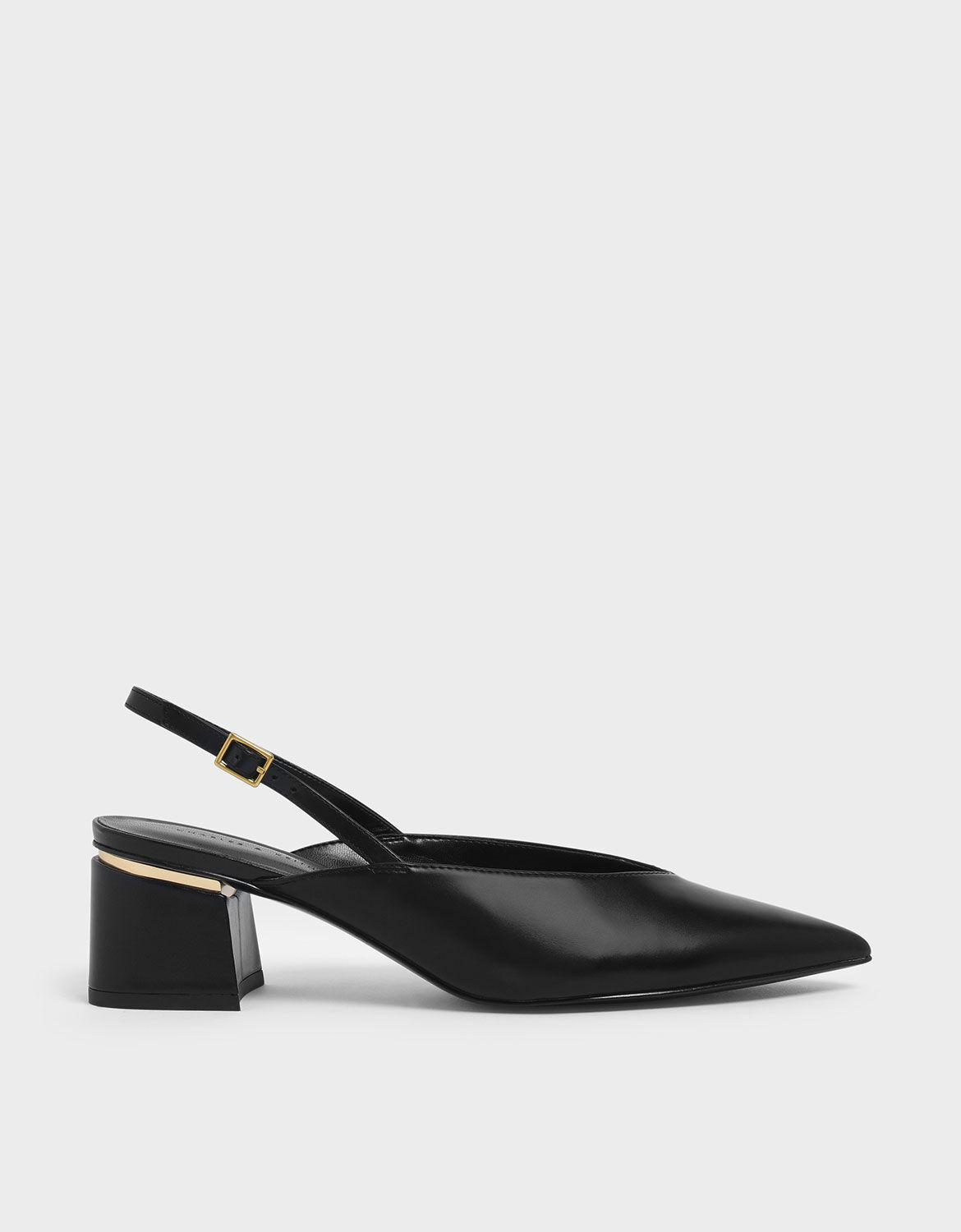 slingback block heels black