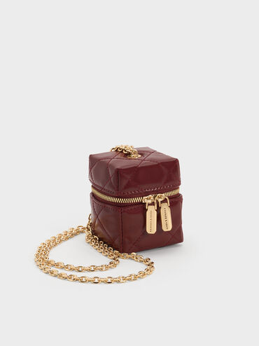 Janie Quilted Micro Bag, Burgundy, hi-res