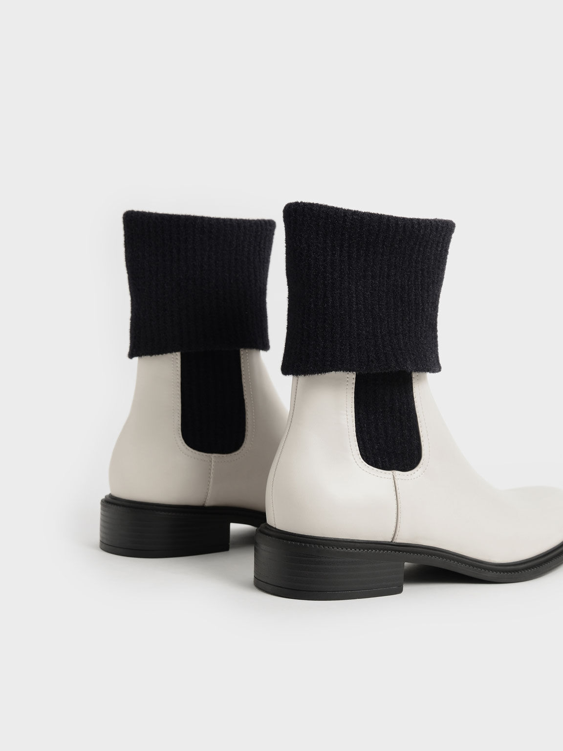 Knee-High Knitted Sock Boots, Multi, hi-res