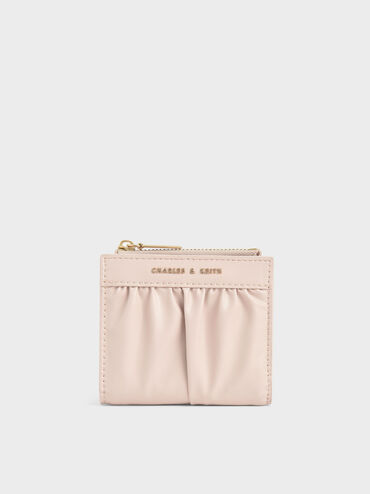 Thea Ruched Short Wallet, Light Pink, hi-res