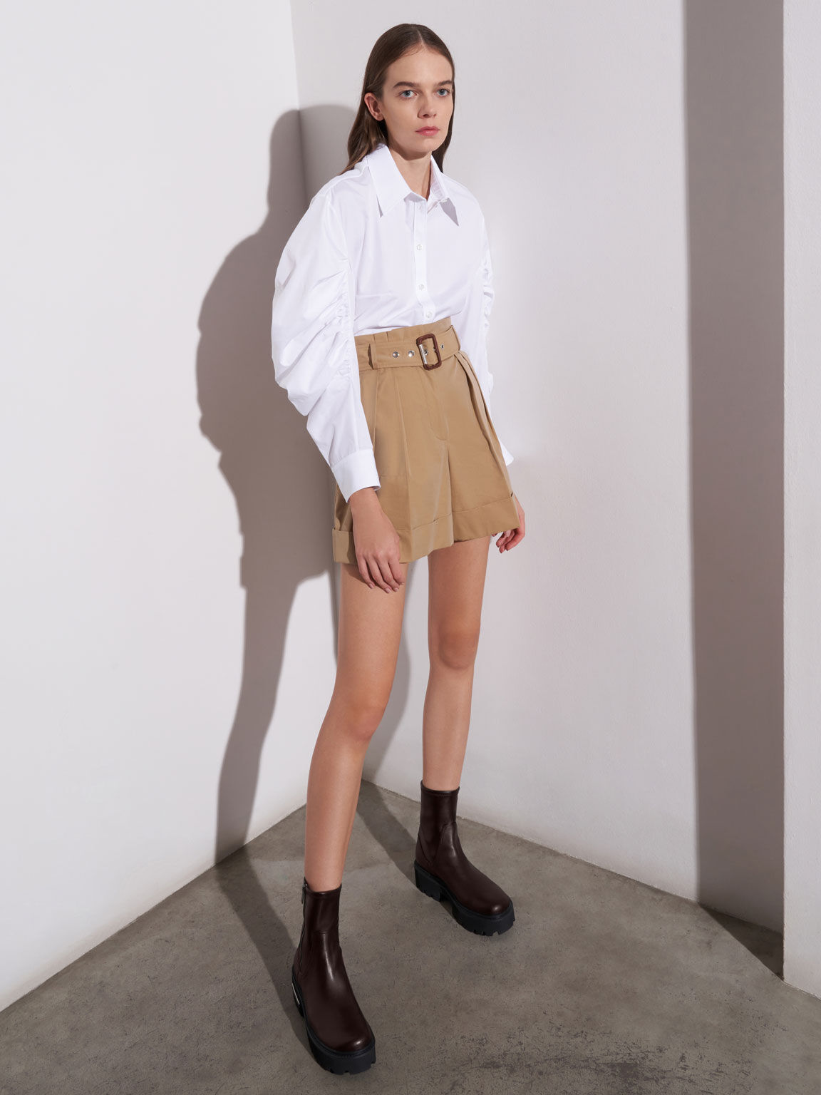 Side-Zip Ankle Boots, Dark Brown, hi-res