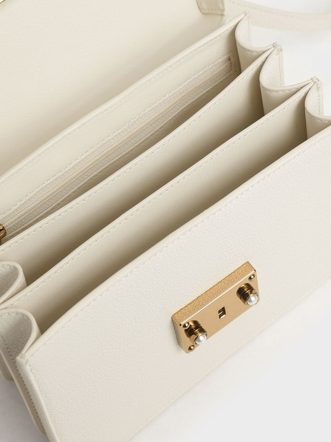 Classic Push-Lock Top Handle Bag, Chalk, hi-res