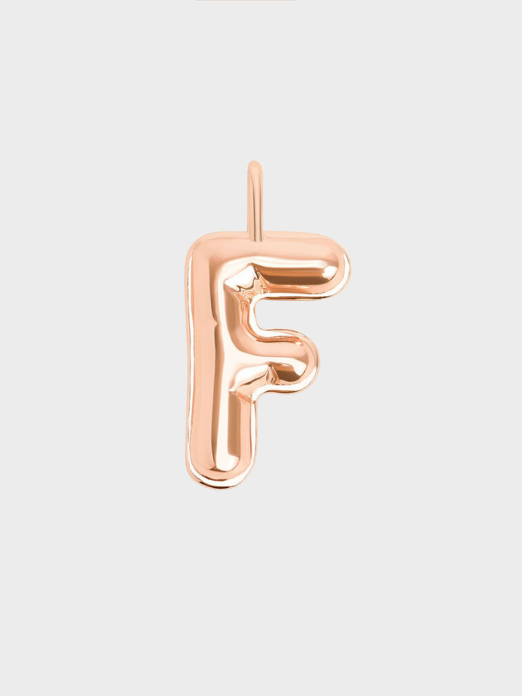 Alphabet 'F' Charm, Rose Gold, hi-res