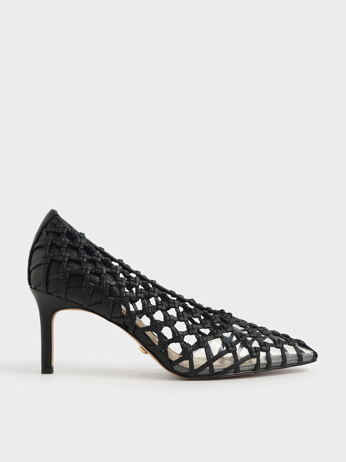 Black Woven Caged Pumps - & KEITH US