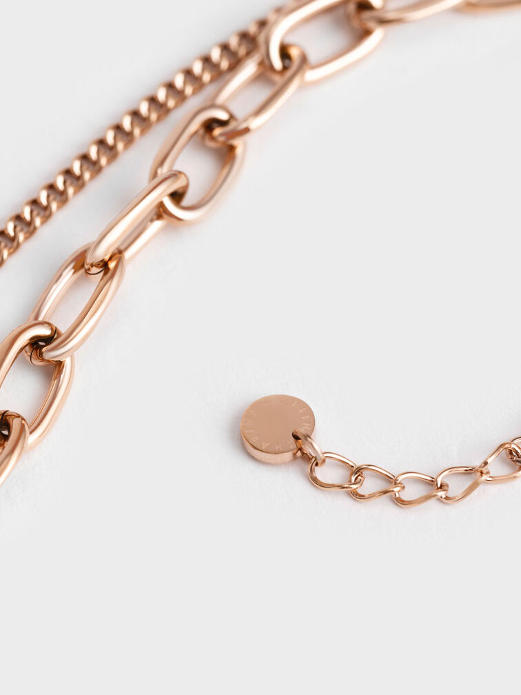 Double Chain Bracelet, Rose Gold, hi-res