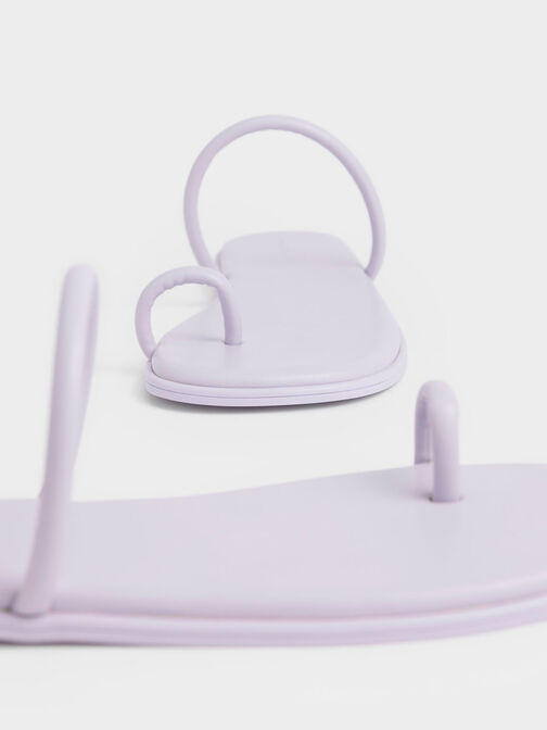 Tubular Toe-Ring Sandals, Lilac, hi-res