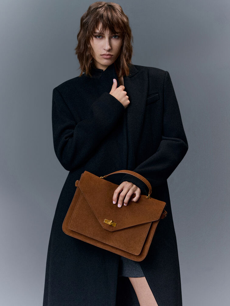 Mini Chance Turn-Lock Crossbody Bag, Pecan Brown, hi-res