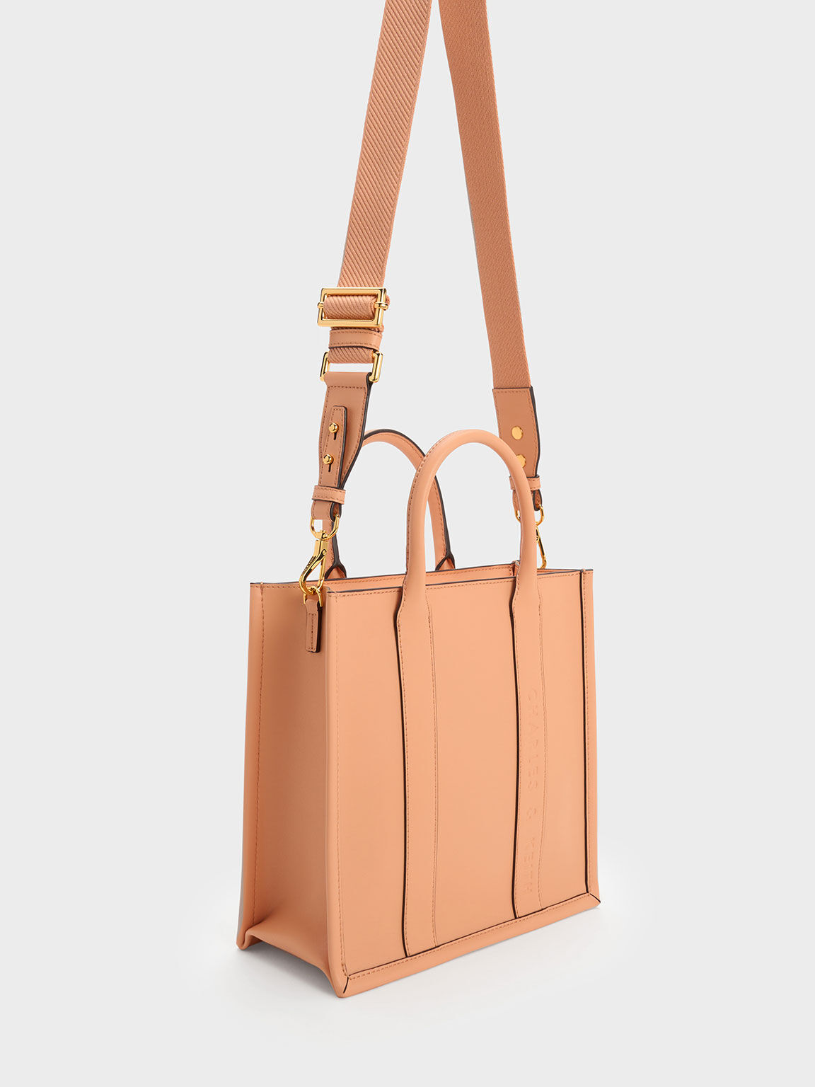 Clover Trapeze Tote Bag, Orange, hi-res