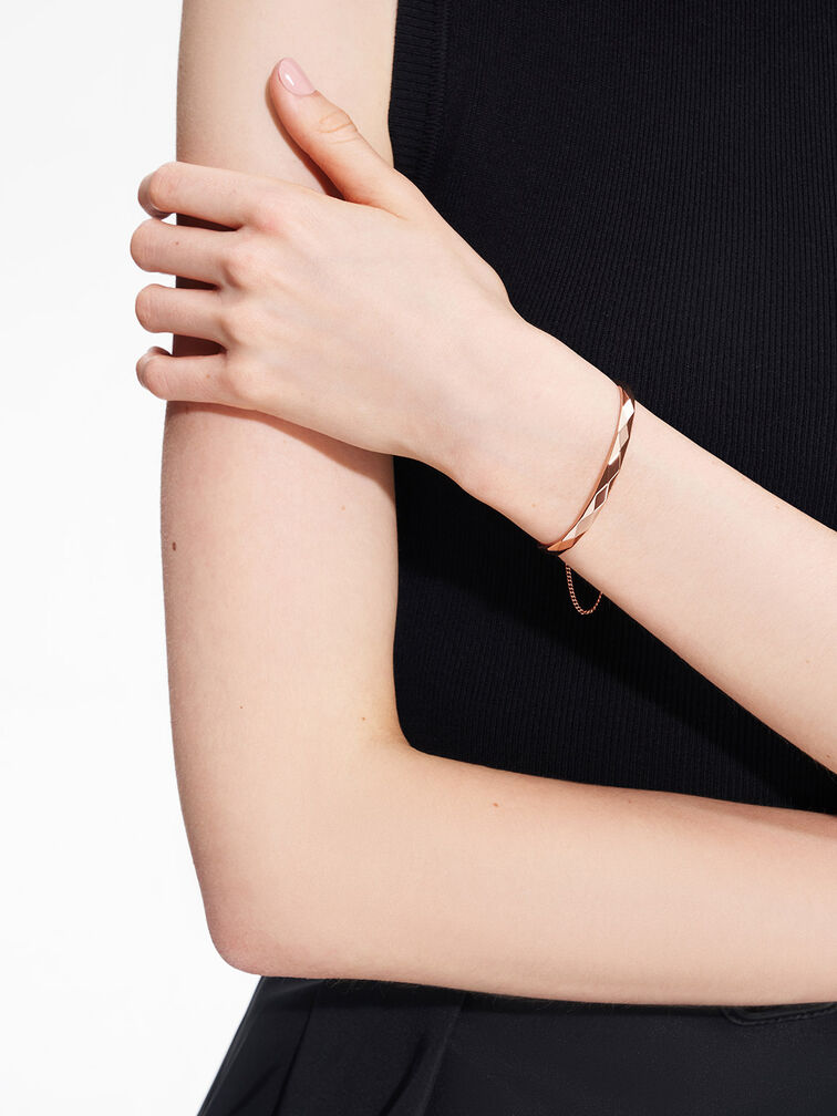 Geometric Cuff Bracelet, Rose Gold, hi-res