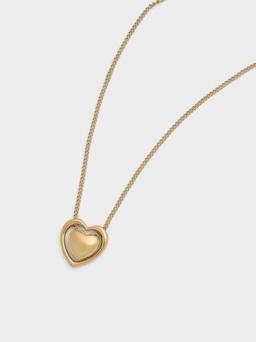 Annalise Heart Necklace, Gold, hi-res