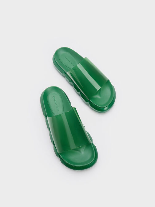Fia See-Through Slide Sandals, Green, hi-res