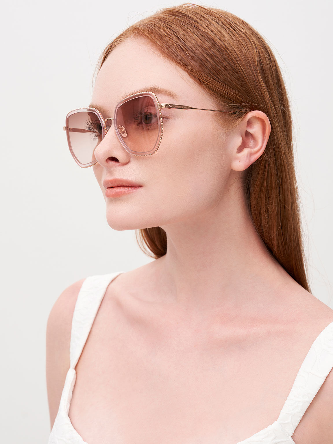 Recycled Acetate Butterfly Sunglasses, Pink, hi-res