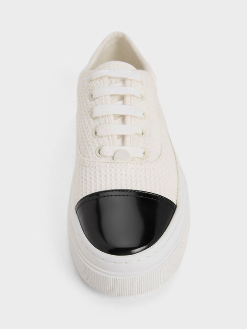 Joshi Textured Two-Tone Sneakers, Chalk, hi-res