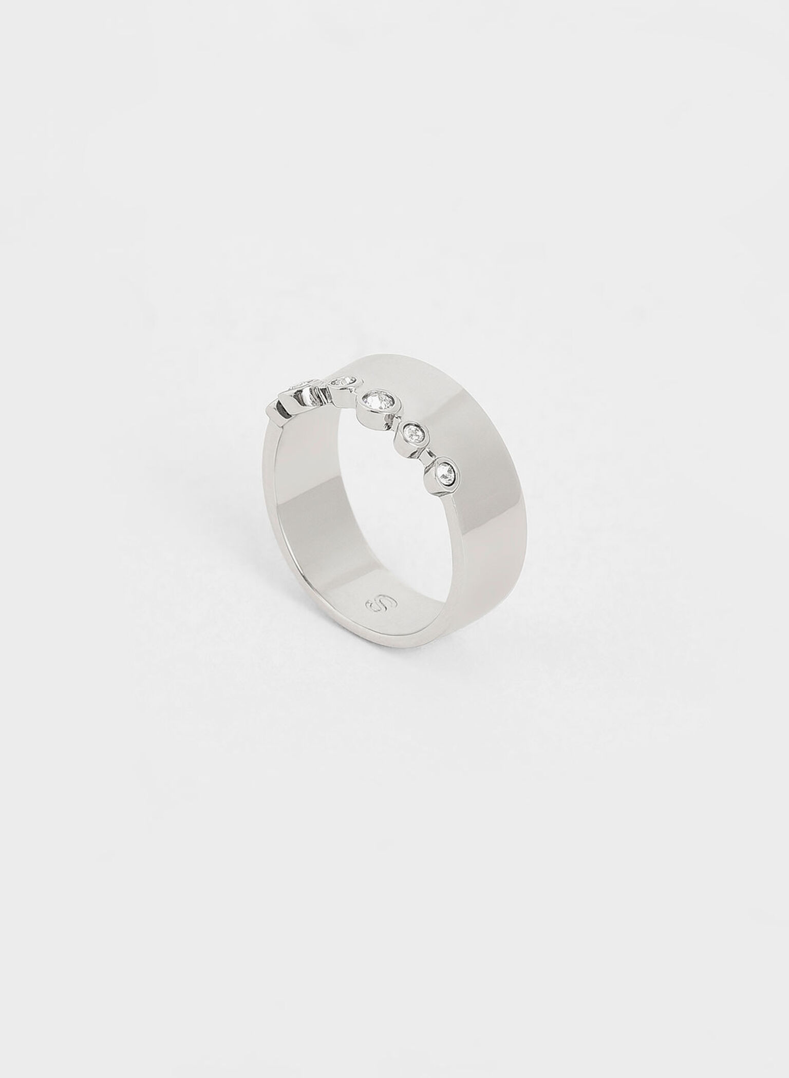 Swarovski® Crystal Studded Ring, Silver, hi-res