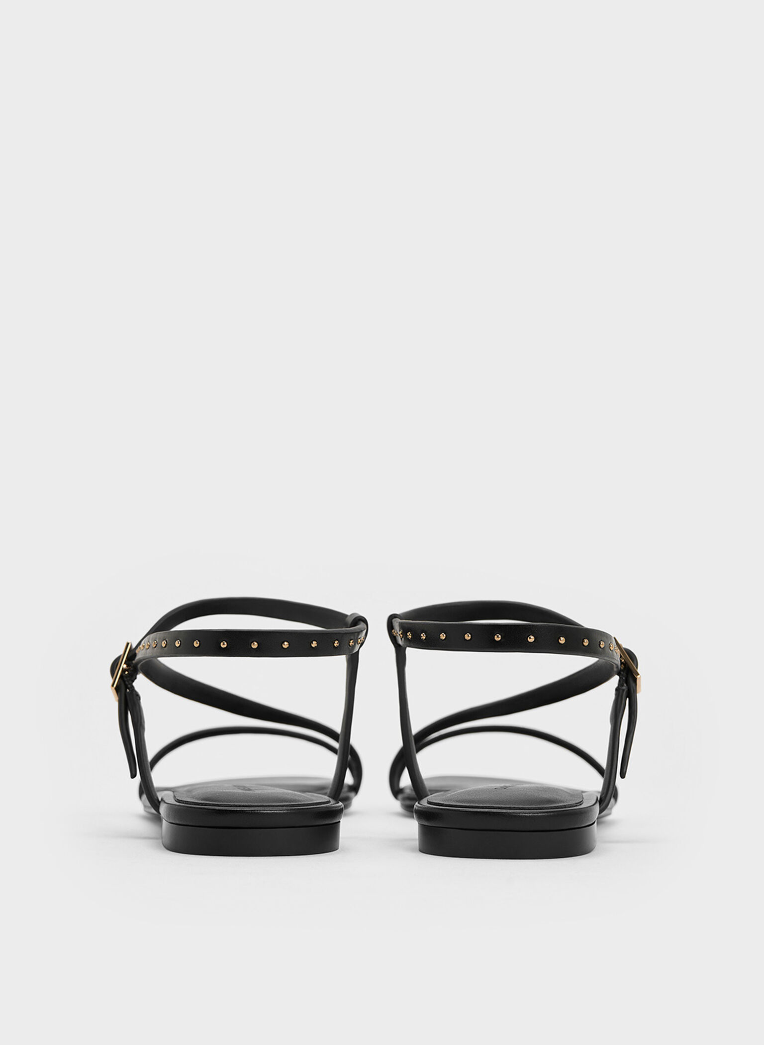 Sandalias tipo pulsera con tachuelas, Negro, hi-res