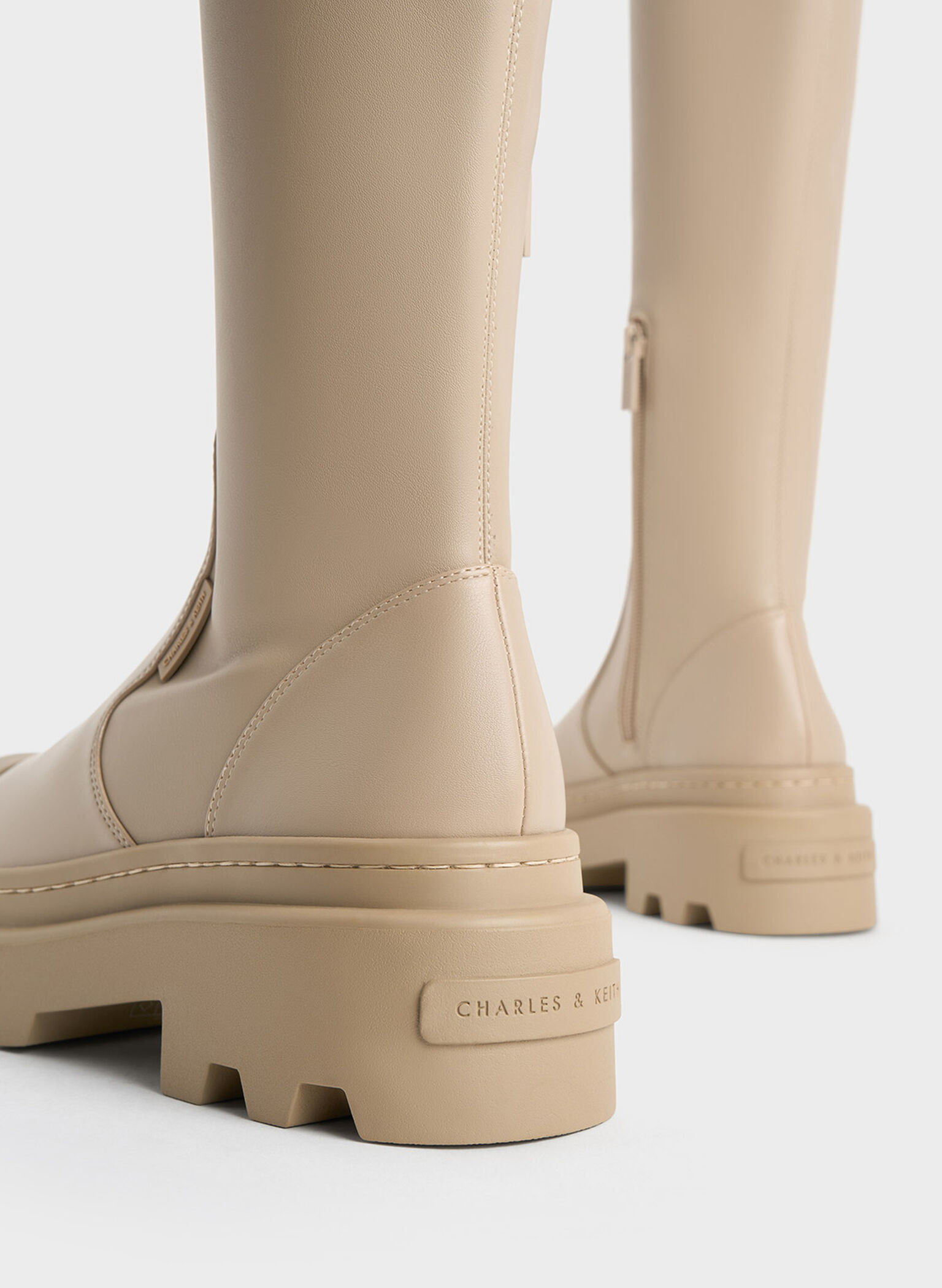 Indra Knee-High Boots, Taupe, hi-res