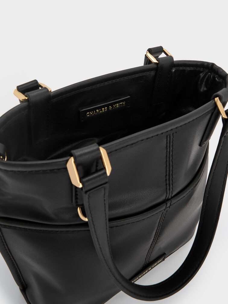 Addison Knotted-Rope Double-Handle Tote Bag, Black, hi-res