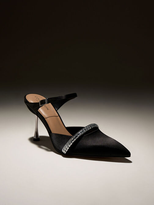 永續系列：Demi 寶石帶穆勒高跟鞋, 黑色特別款, hi-res