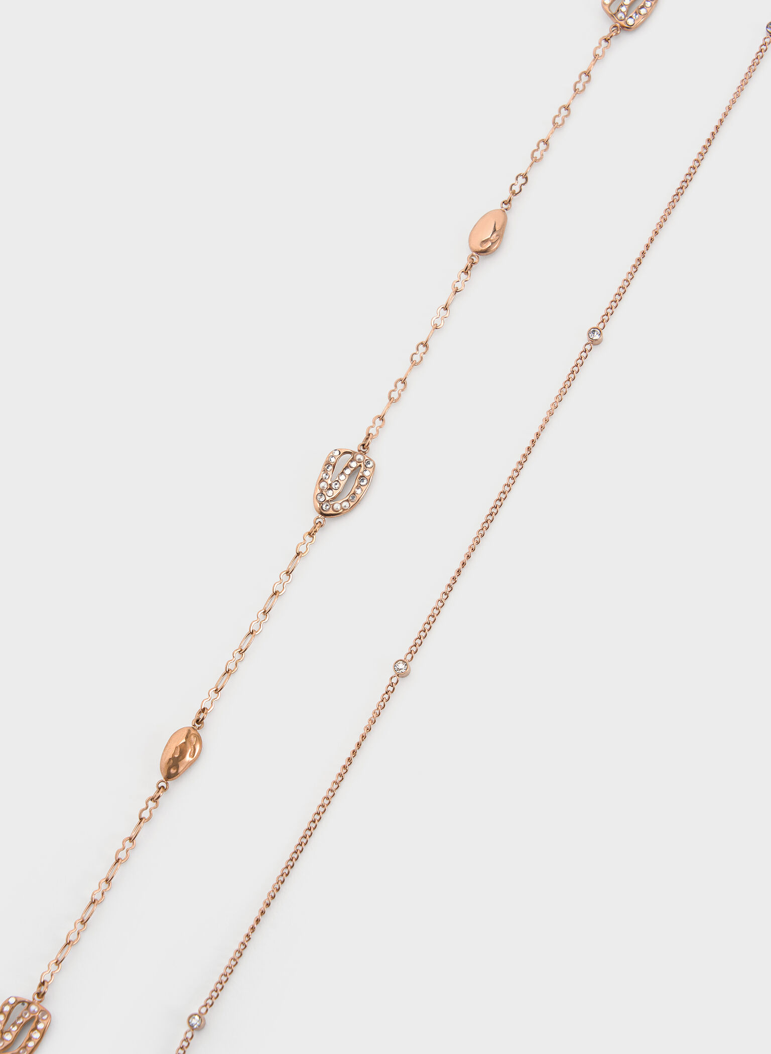 Aine Crystal Double-Chain Necklace, Rose Gold, hi-res