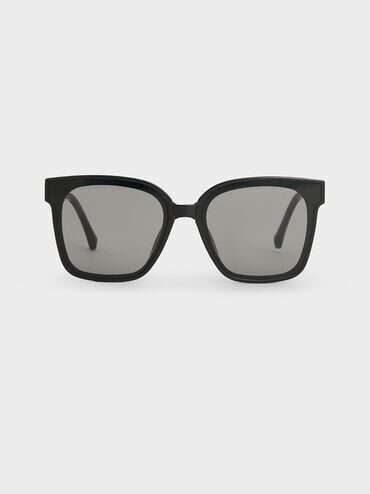 Brea Foldable Sunglasses, Black, hi-res