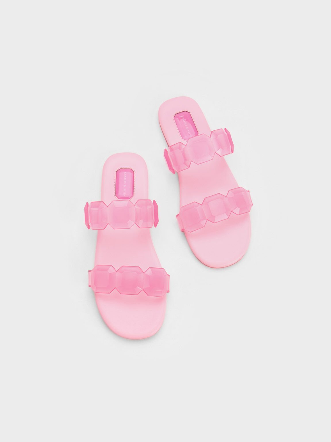 Fia Gem-Strap Slide Sandals, Light Pink, hi-res